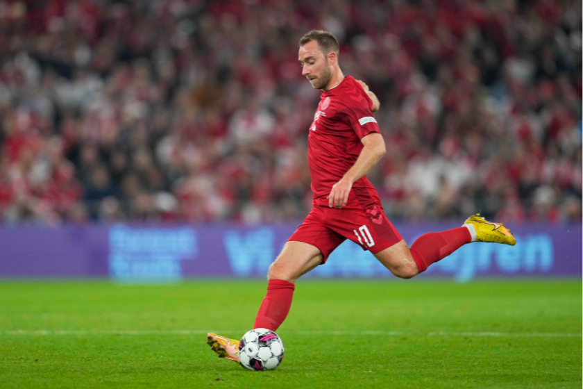 Christian Eriksen of Denmark controls the ball during the UEFA Nations League League A Group 1 match between Denmark and France at Parken Stadium