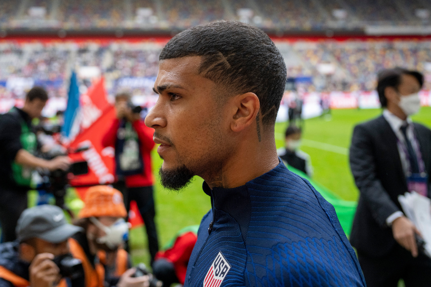 DeAndre Yedlin #22 of the United States walks to the bench during a game between Japan and USMNT