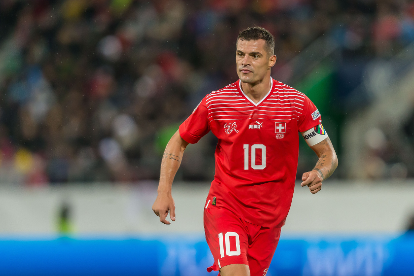 Granit Xhaka of Switzerland Looks on during the UEFA Nations League League A Group 2 match between Switzerland and Czech Republic