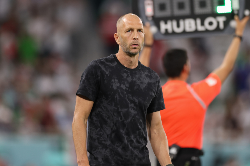 USA head coach Gregg Berhalter during a FIFA World Cup Qatar 2022 Group B match between Iran and USMNT