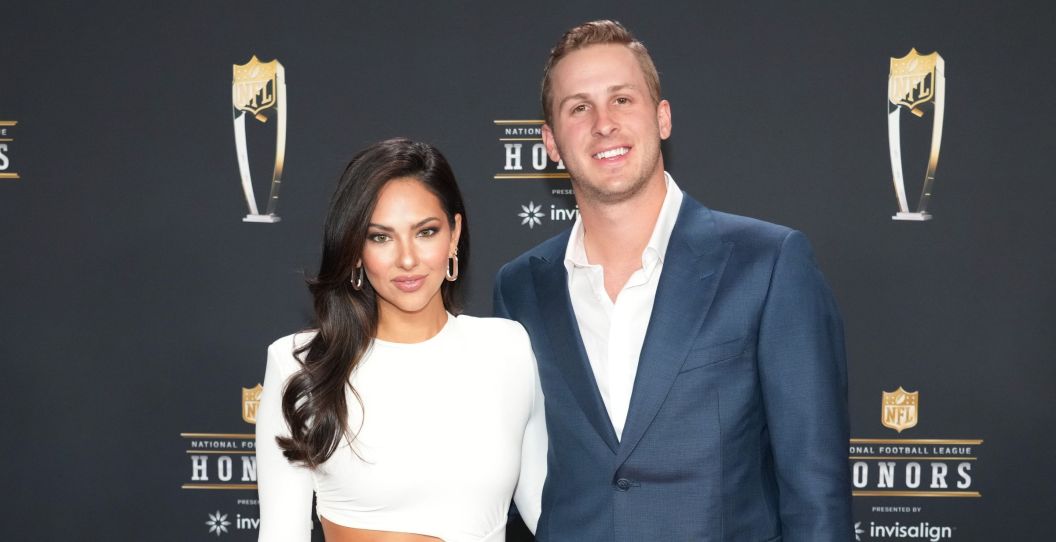 Jared Goff and Christen Harper pose for a picture.