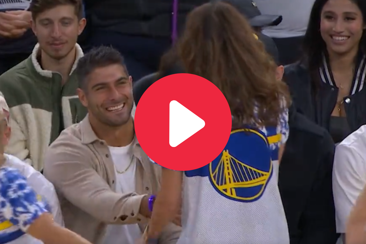 Jimmy G Makes Cheerleaders Fawn Over Him at Warriors Game