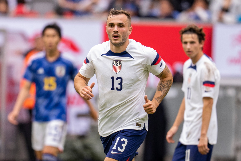 Jordan Morris #13 of the United States sprints during a game between Japan and USMNT