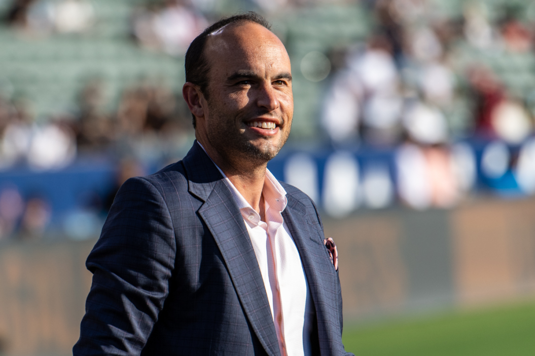 Former Los Angeles Galaxy great Landon Donovan prior the match against Los Angeles FC