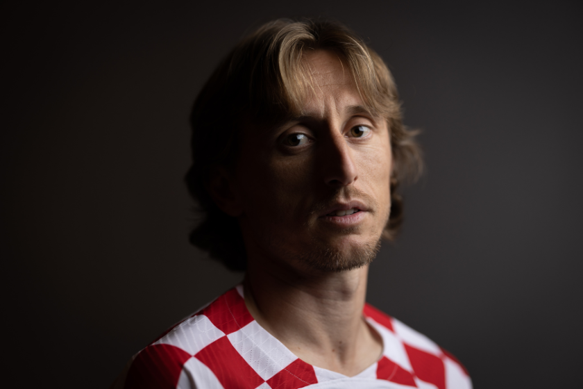 Luka Modric of Croatia poses during the official FIFA World Cup Qatar 2022 portrait session