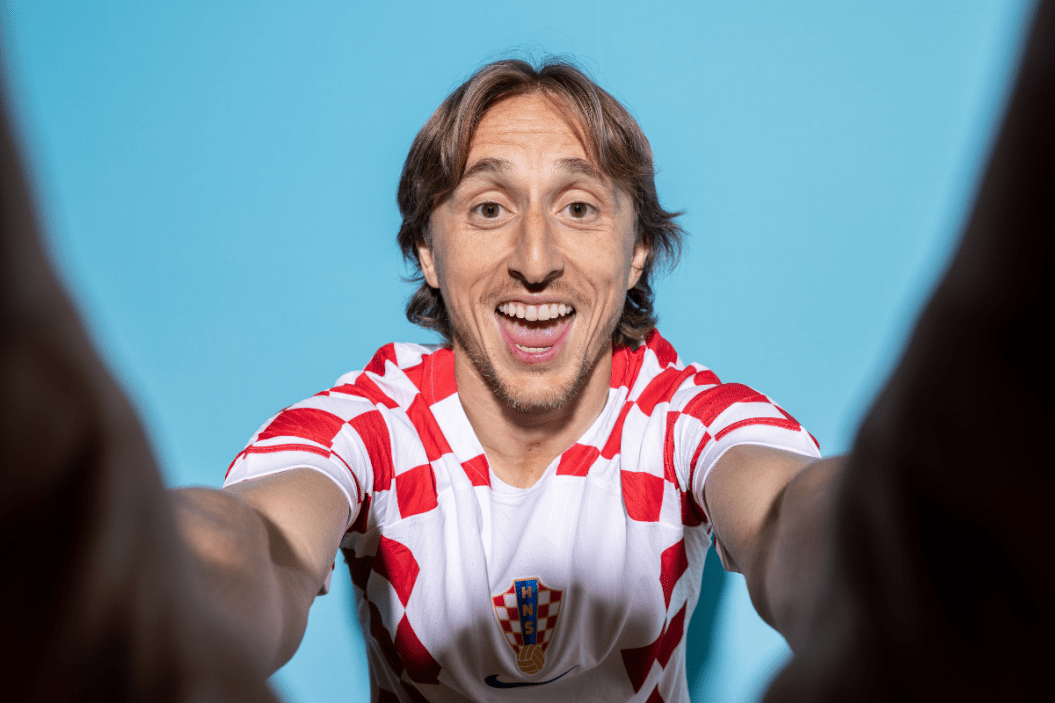 Luka Modric of Croatia poses during the official FIFA World Cup Qatar 2022 portrait session