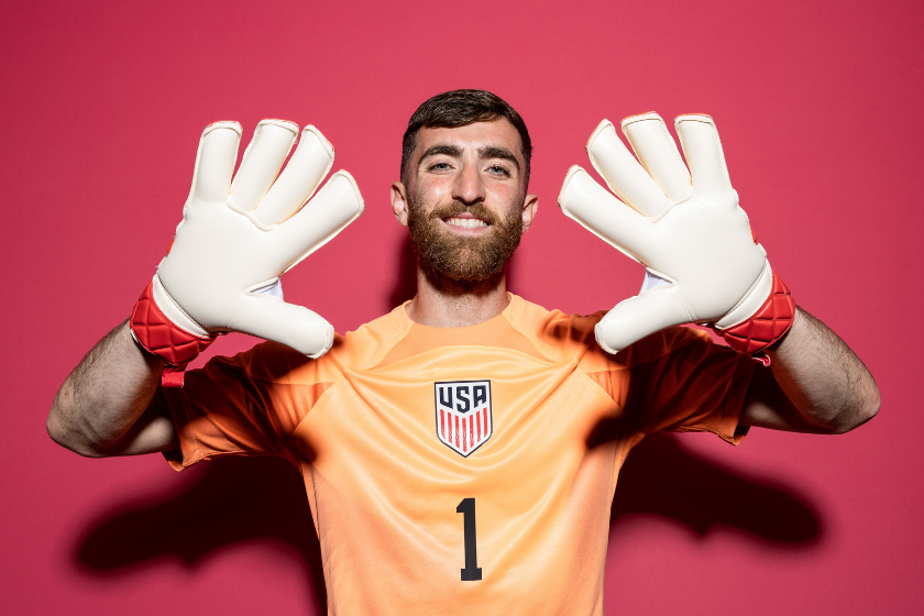 Matt Turner of United States poses during the official FIFA World Cup Qatar 2022 portrait session