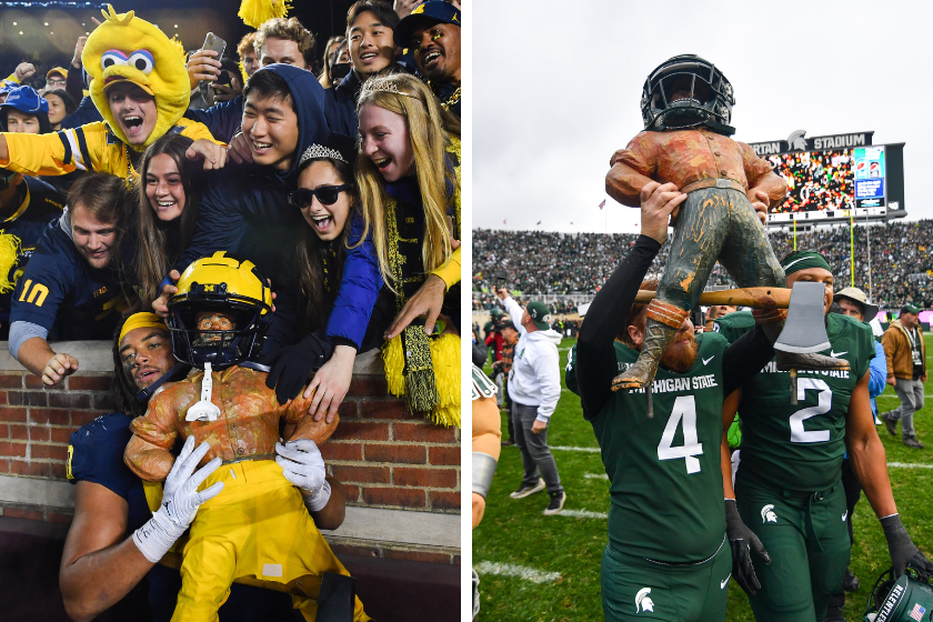 Michigan and Michigan State play for the Paul Bunyan Trophy every year.