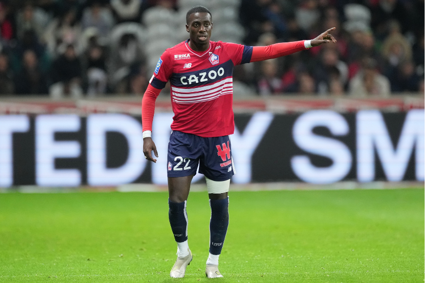 Timothy Weah of Lille OSC in action during the Ligue 1 match between Lille OSC and Stade Rennes