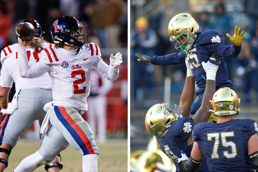 Ole Miss tumbles down the AP College Football Rankings as Notre Dame continues to climb.