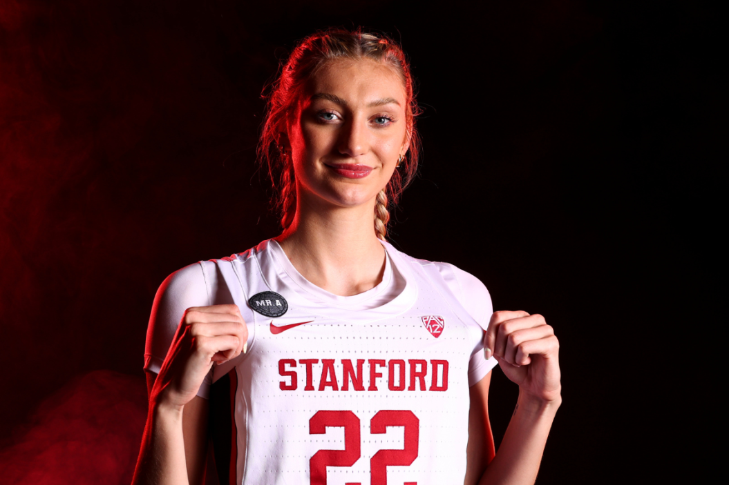 Cameron Brink #22 of the Stanford Cardinal poses during media day at 2022 NCAA Women's Basketball Final Four at the Minneapolis Convention Center