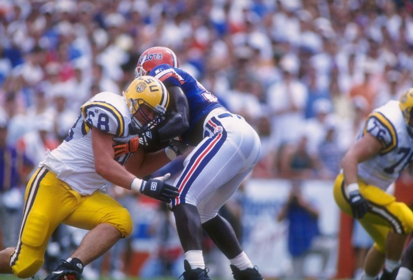 Ben Bordelon blocks a Florida player during a 1994 game
