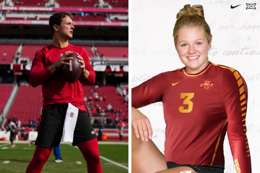 Brock Purdy and girlfriend Jenna Brandt met at Iowa State, where he played football and she played volleyball. 