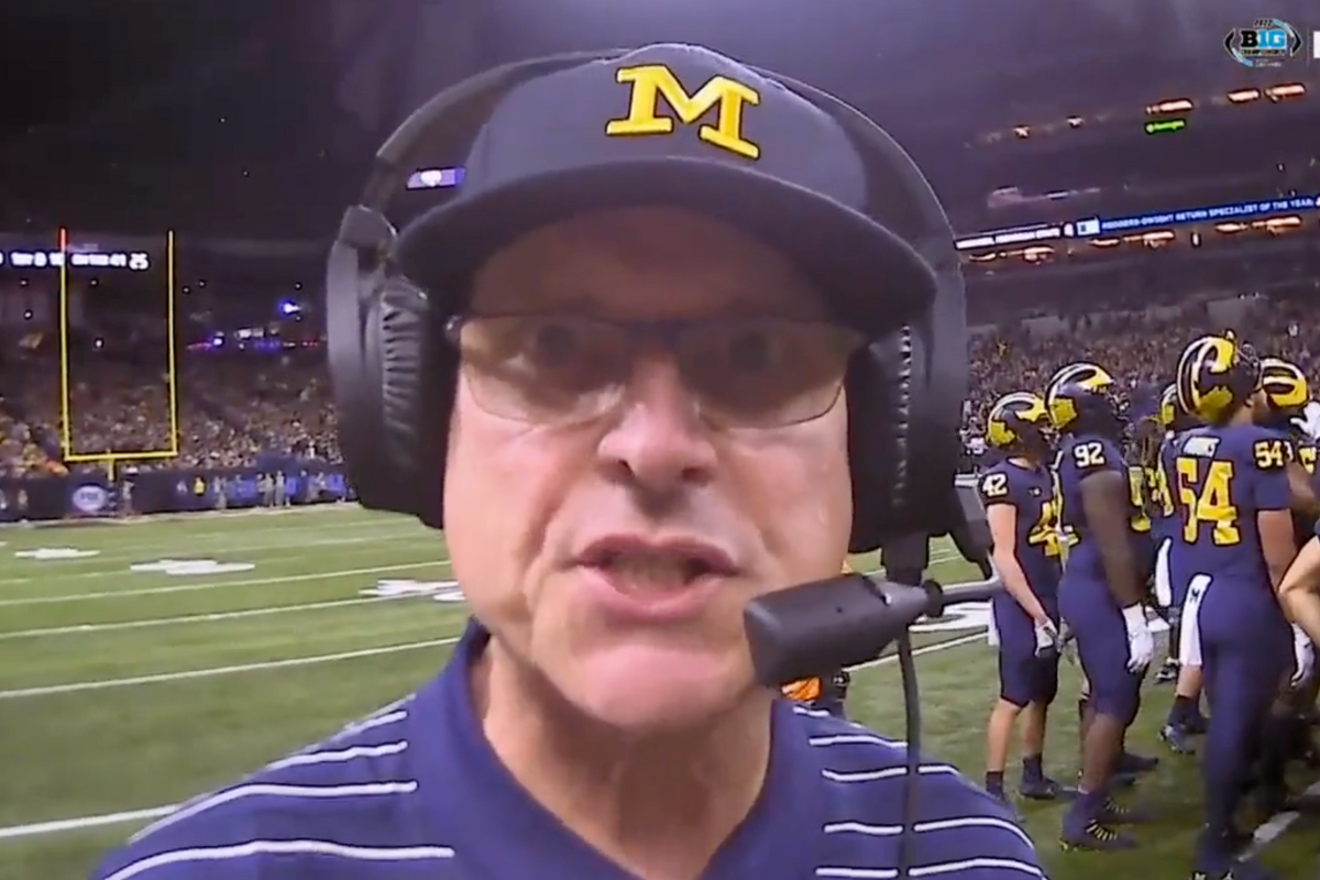 Jim Harbaugh is an eccentric head coach, but FOX gave college football fans a horrifying look at the Michigan coach thanks to the Jim Harbaugh Ref Cam. Imagine seeing this after Michigan's overturned touchdown.