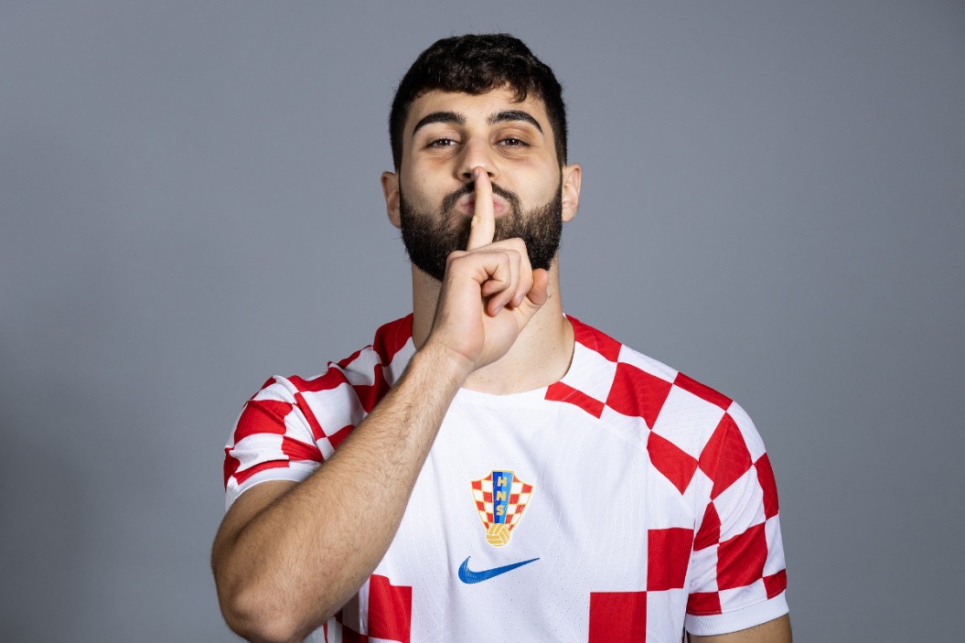 Josko Gvardiol of Croatia poses during the official FIFA World Cup Qatar 2022 portrait session