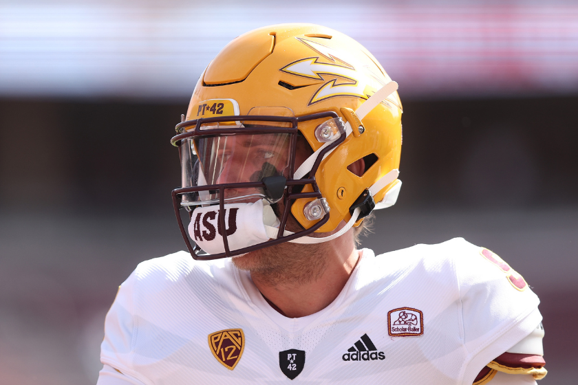 Paul Tyson #9 of the Arizona State Sun Devils looks on before the game against the Stanford Cardinal