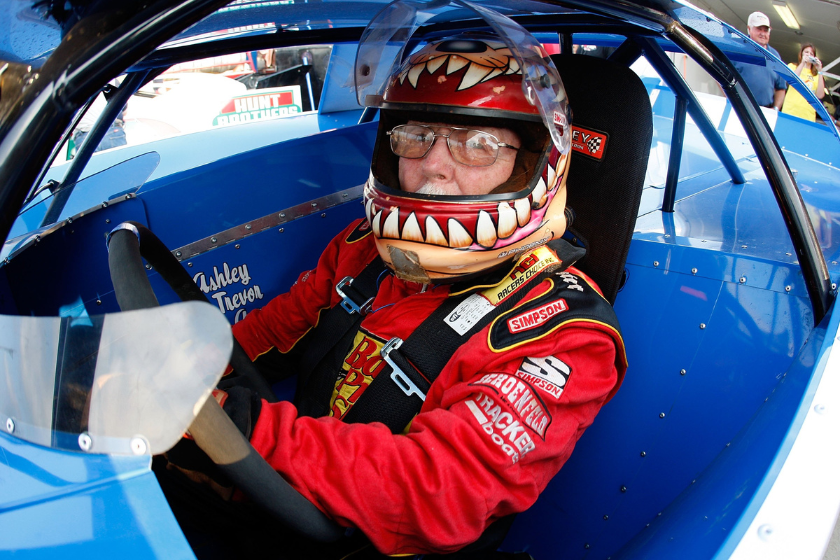 Red Farmer behind wheel of stock car during the Gillette Young Guns Prelude to the Dream at Eldora Speedway on September 9, 2009 in Rossburg, Ohio