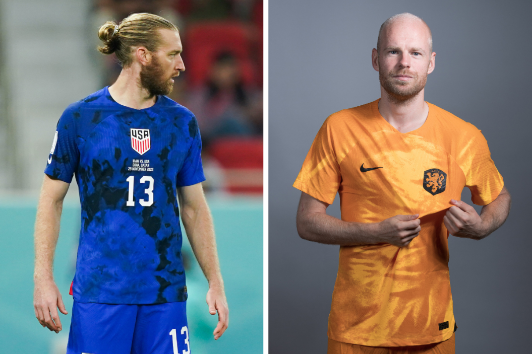 Tim Ream and Davy Klaassen, two of the soccer stars facing off against each other in the Round of 16 matchup between the USMNT and the Netherlands