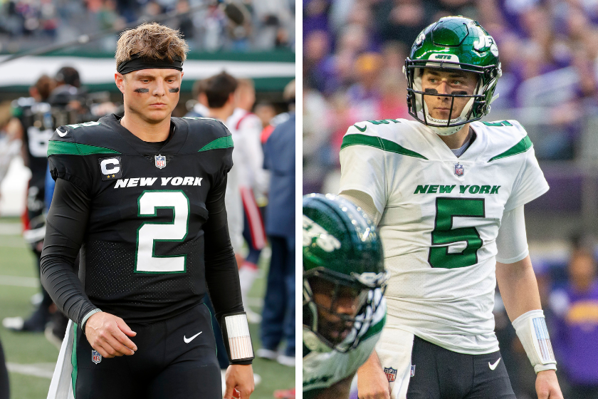 Mike White and Zach Wilson, the two young quarterbacks battling for New York's top QB job. 