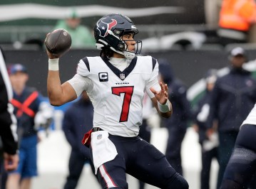 CJ Stroud throws a pass for the Texans.