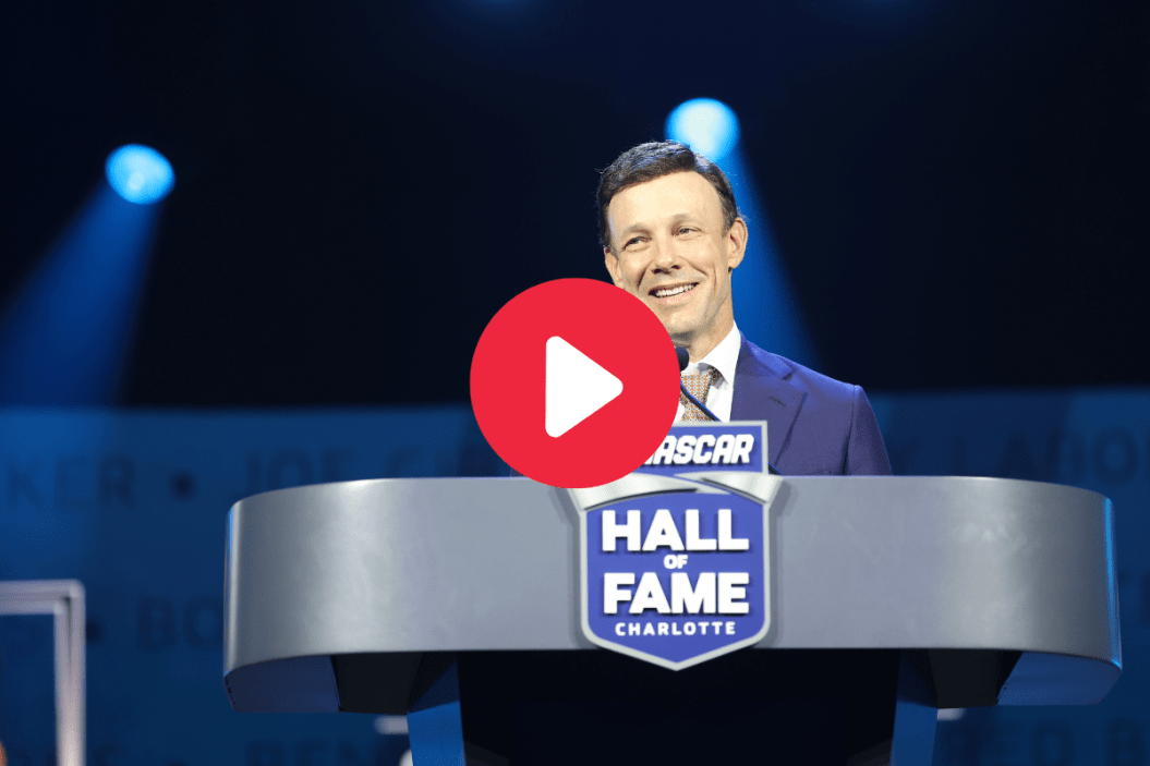 Matt Kenseth speaks during the NASCAR Hall of Fame Induction Ceremony at Charlotte Convention Center on January 20, 2023 in Charlotte, North Carolina
