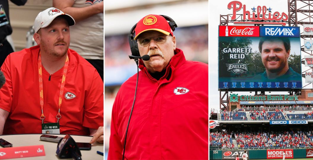 Andy Reid and his sons, Britt and Garrett.