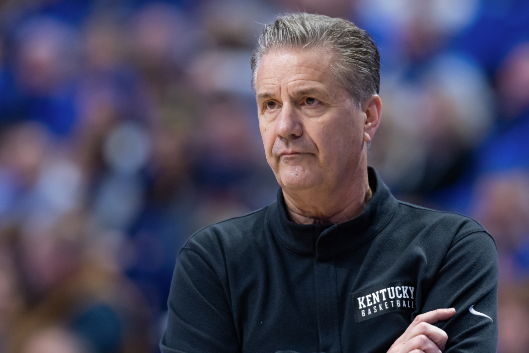 Head coach John Calipari of the Kentucky Wildcats is seen during the game against the Texas A&M Aggies at Rupp Arena