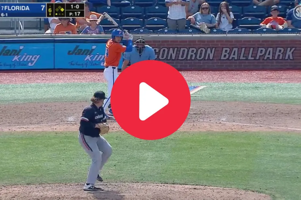 Jac Caglianone hits a ball for Florida.