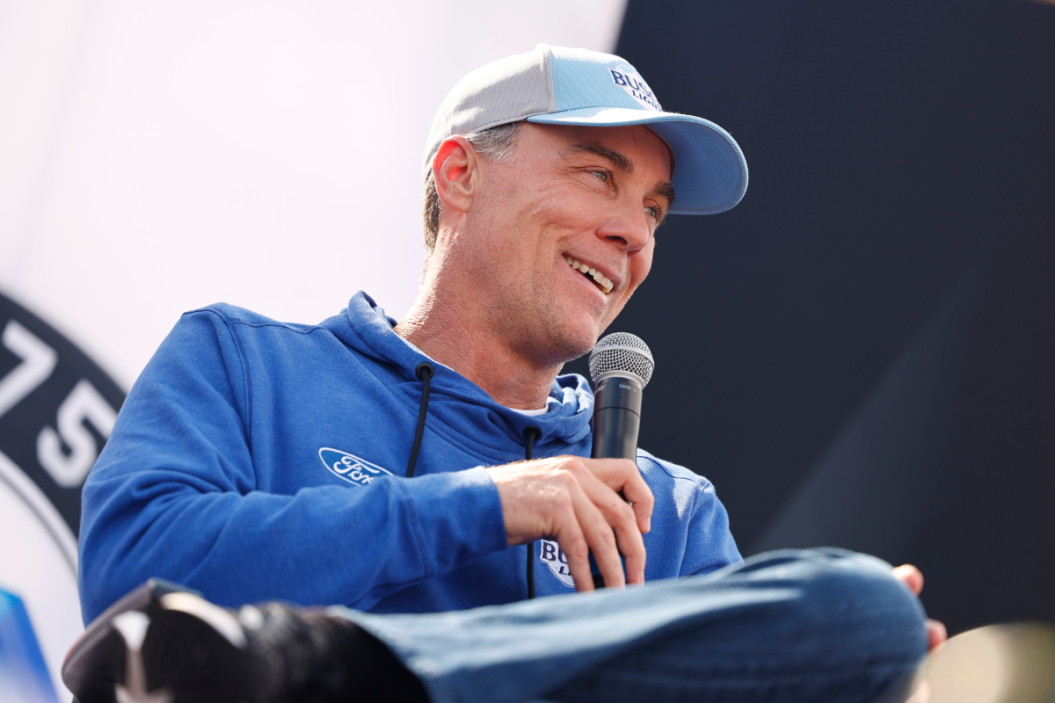 Kevin Harvick at fanfest before the start of the 2023 Busch Light Clash at The Coliseum