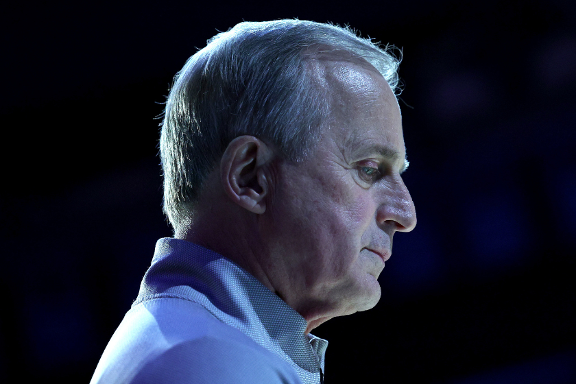 Head coach Rick Barnes of the Tennessee Volunteers looks on prior to the Sweet 16 round game against the Florida Atlantic Owls of the NCAA Men's Basketball Tournament