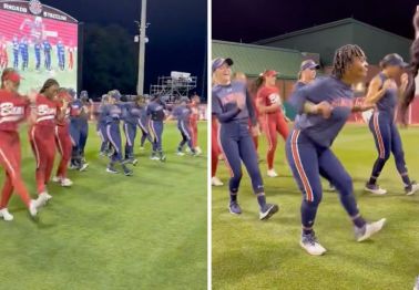 Alabama and Auburn Softball Players Turn Rain Delay Into Outfield Dance Party