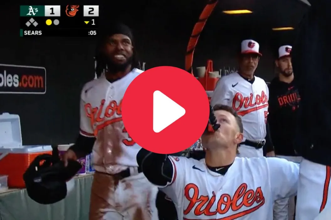 The Orioles have a beer bong celebration.