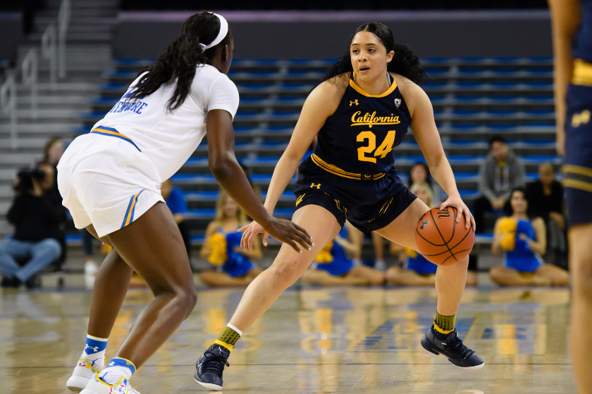 California Golden Bears guard Recee' Caldwell (24) changes direction during the game between the Cal Bears and the UCLA Bruins 