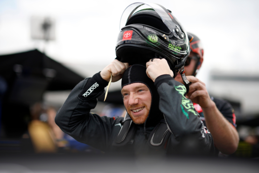 Tyler Reddick prepares to practice for the 2023 NOCO 400 at Martinsville Speedway