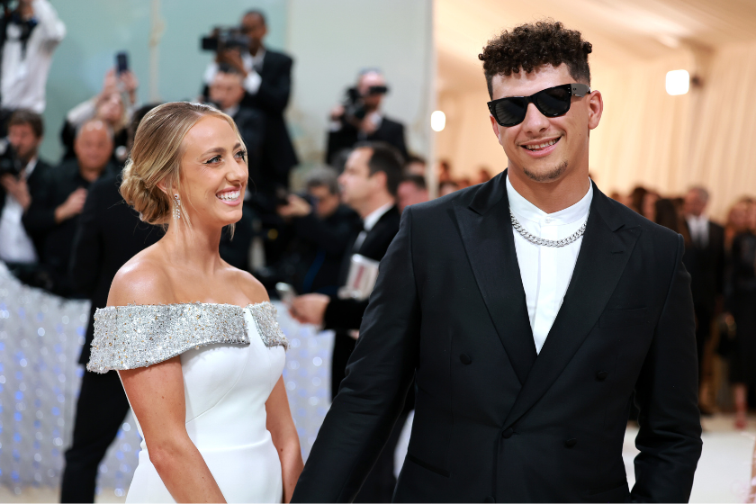 Brittany Mahomes and Patrick Mahomes attend The 2023 Met Gala Celebrating "Karl Lagerfeld: A Line Of Beauty" at The Metropolitan Museum of Art