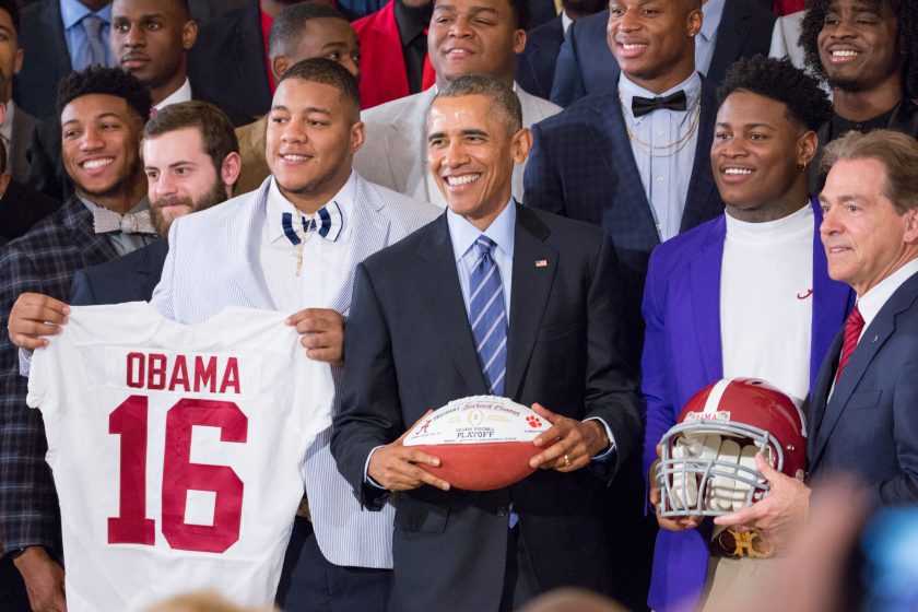 Obama and Alabama football.