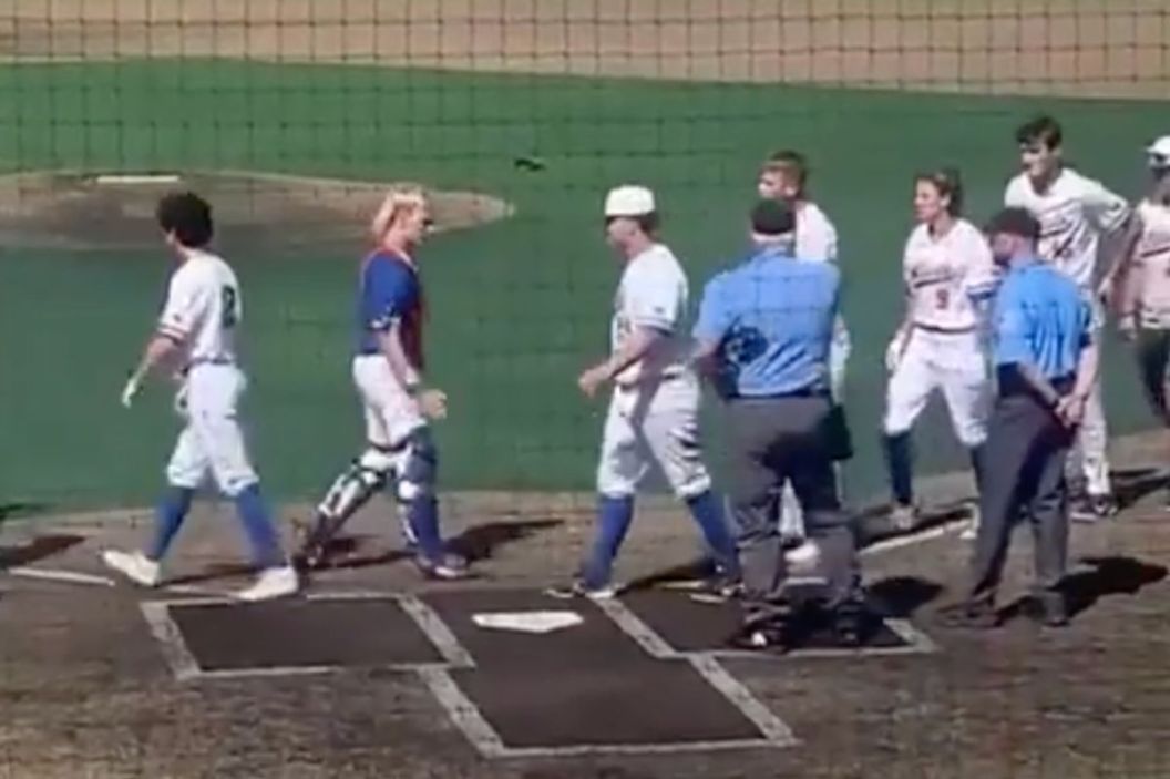 Oklahoma high school baseball handshake line.