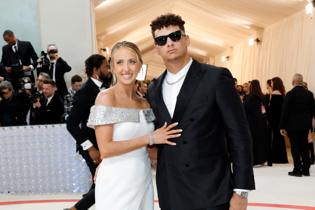Brittany Mahomes and Patrick Mahomes attend The 2023 Met Gala Celebrating "Karl Lagerfeld: A Line Of Beauty" at The Metropolitan Museum of Art