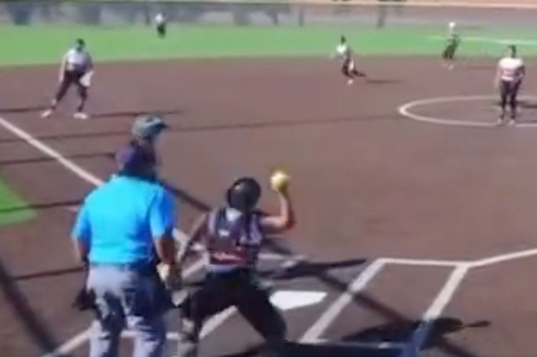 Texas softball catcher under investigation for intentionally throwing at batters.
