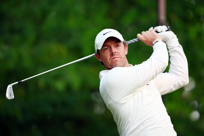 Rory McIlroy swings at the Canadian Open.