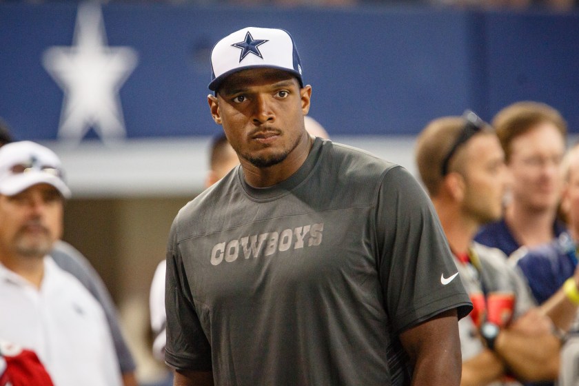 Michael Sam on the sideline for the Cowboys.