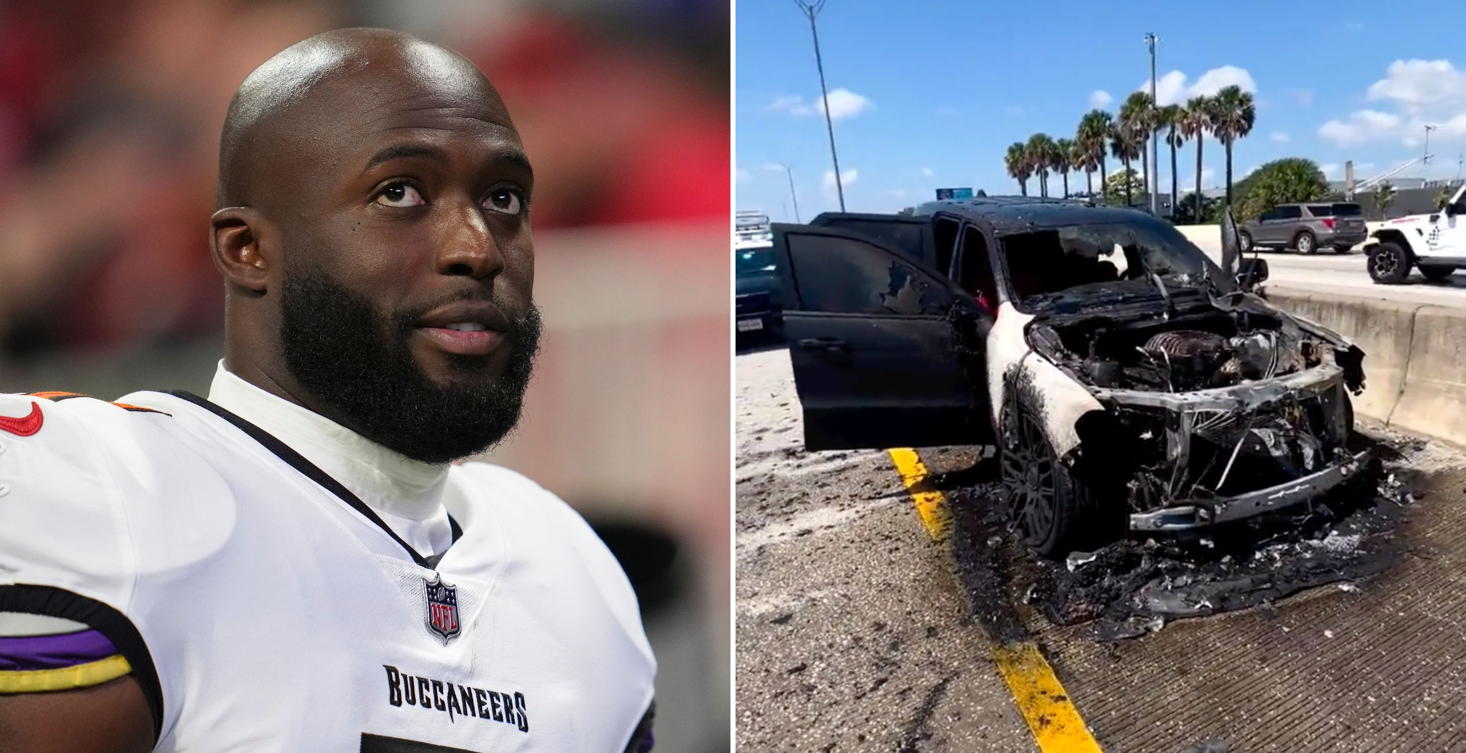 NFL player says he's 'blessed' after escaping vehicle fire