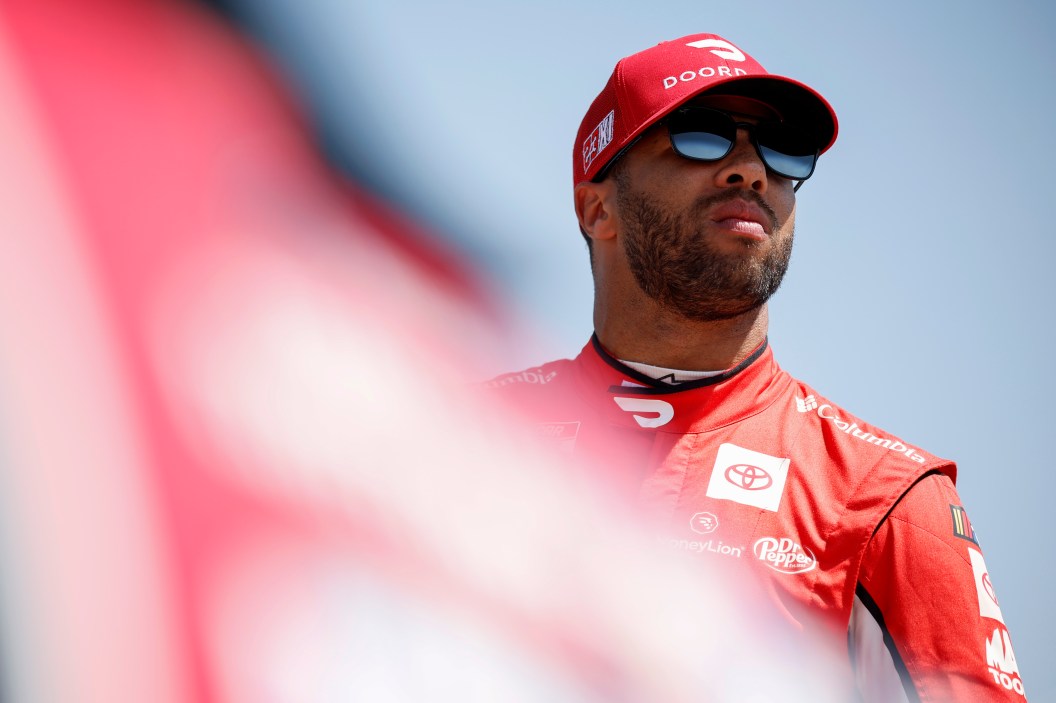 DARLINGTON, SOUTH CAROLINA - MAY 12: Bubba Wallace, driver of the #1 Annie Bosko Toyota, waits on the grid during practice for the NASCAR Craftsman Truck Series at Darlington Raceway on May 12, 2023 in Darlington, South Carolina.