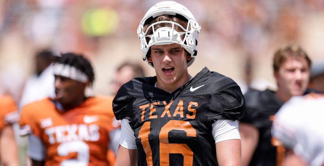 Arch Manning during the Texas spring game.