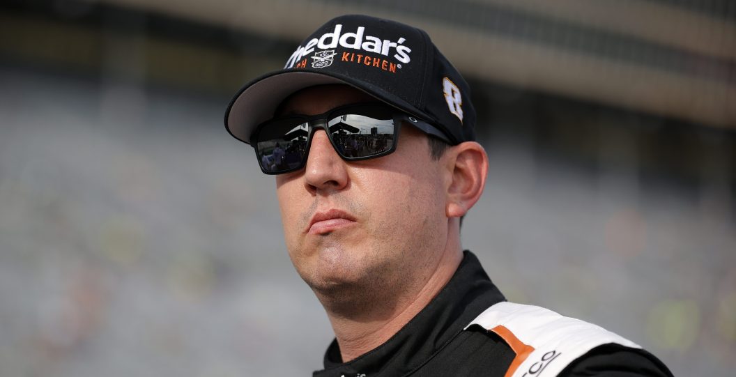 NASCAR driver Kyle Busch looks out into the crowd.