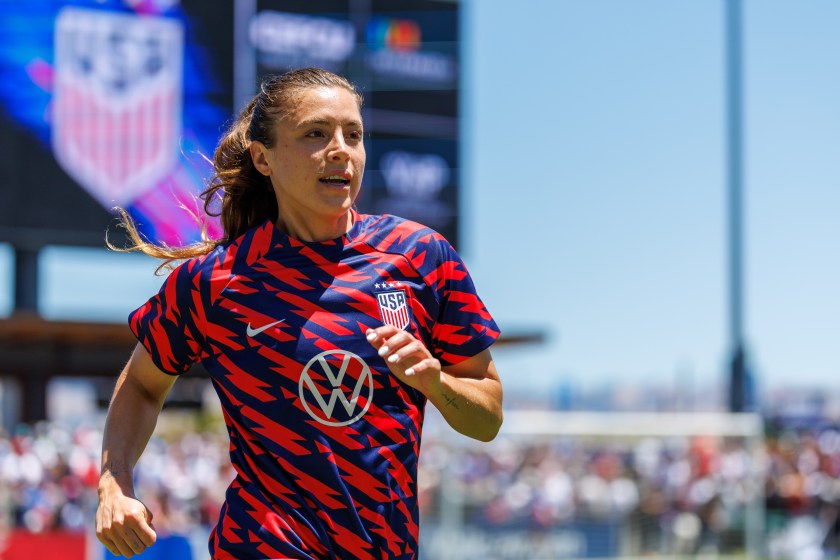 Sofia Huerta runs during a match for the U.S.