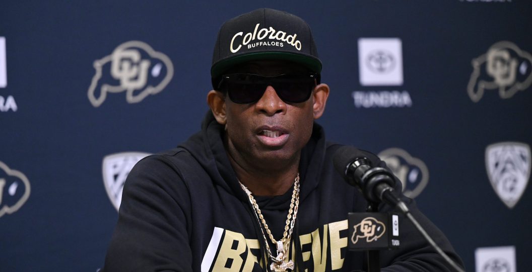 BOULDER, CO - AUGUST 4 : CU football head coach Deion Sanders is in the press conference at UCHealth Champions Center In Boulder, Colorado on Friday, August 4, 2023.