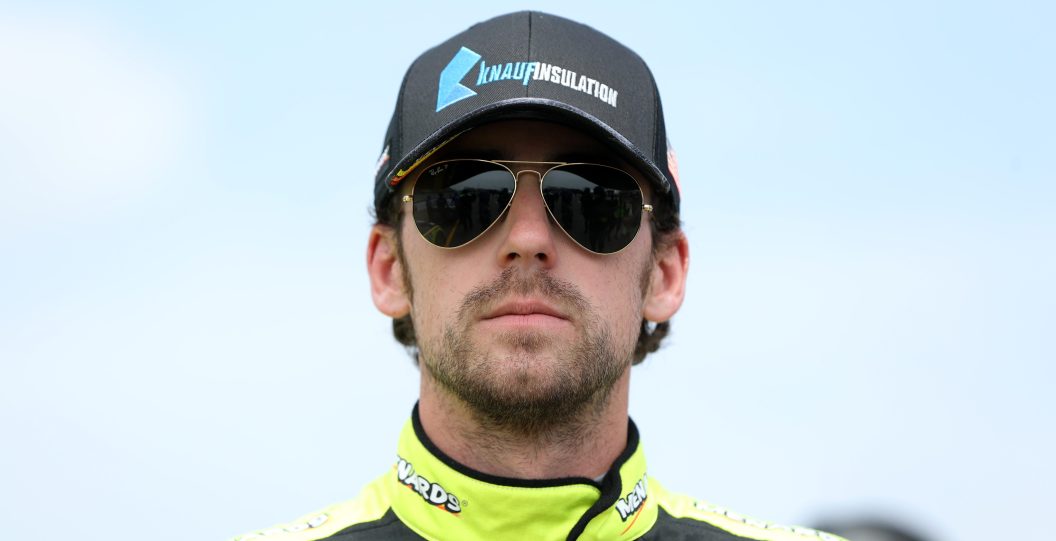 BROOKLYN, MICHIGAN - AUGUST 05: Ryan Blaney, driver of the #12 Menards/Knauf Ford, looks on during practice for the NASCAR Cup Series FireKeepers Casino 400 at Michigan International Speedway on August 05, 2023 in Brooklyn, Michigan.