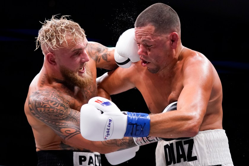 Jake Paul lands a big punch on Nate Diaz