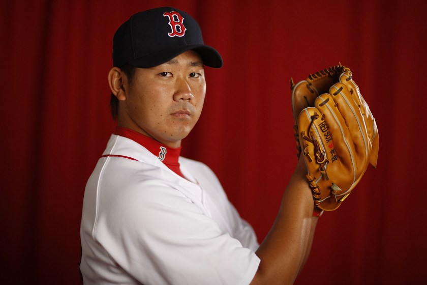 FT. MYERS, FL - FEBRUARY 28:   Daisuke Matsuzaka #18 of the Boston Red Sox poses during photo day at the Boston Red Sox Spring Training practice facility on February 28, 2010 in Ft. Myers, Florida.  